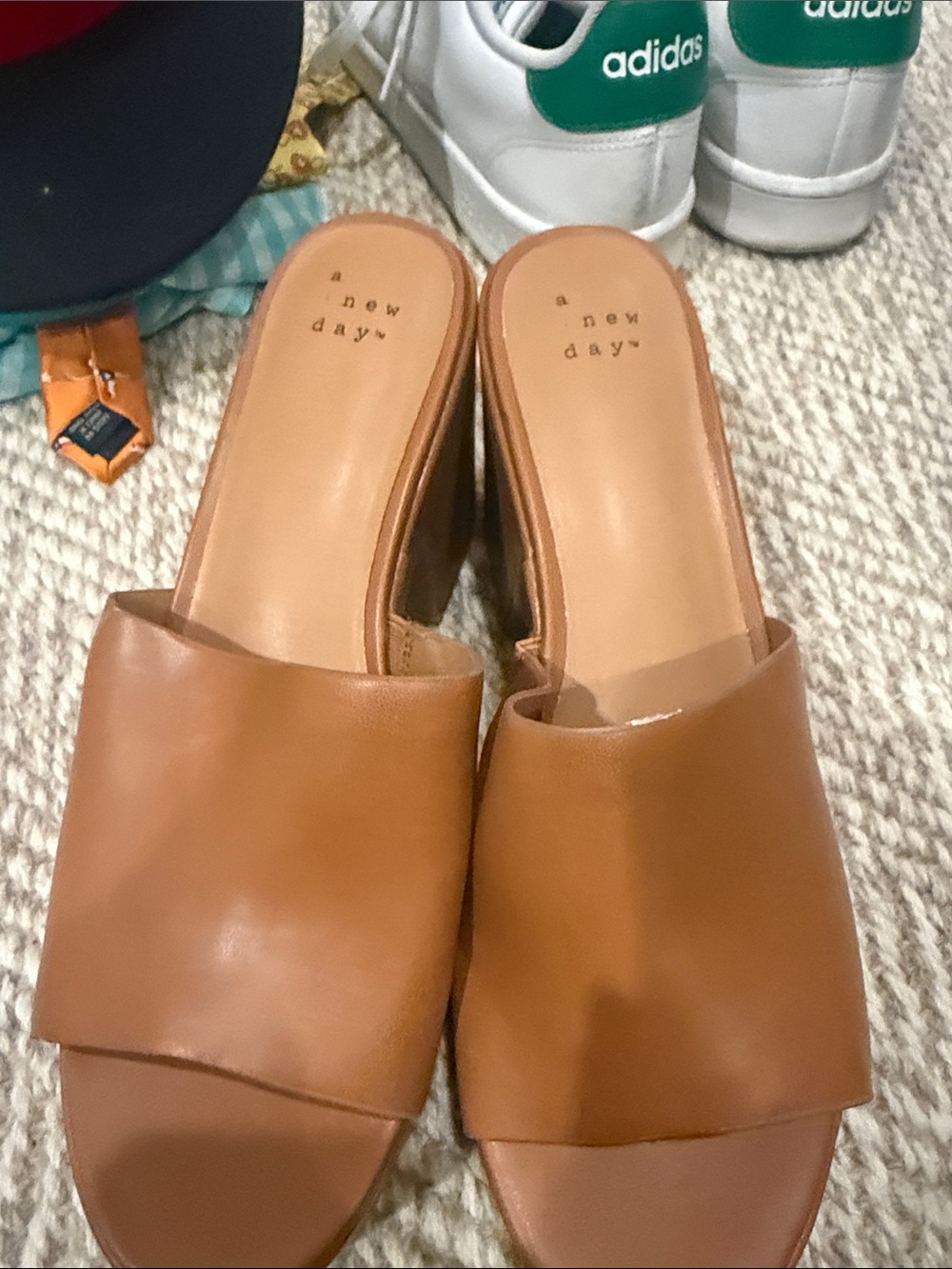 a new day Cognac Slide Mules